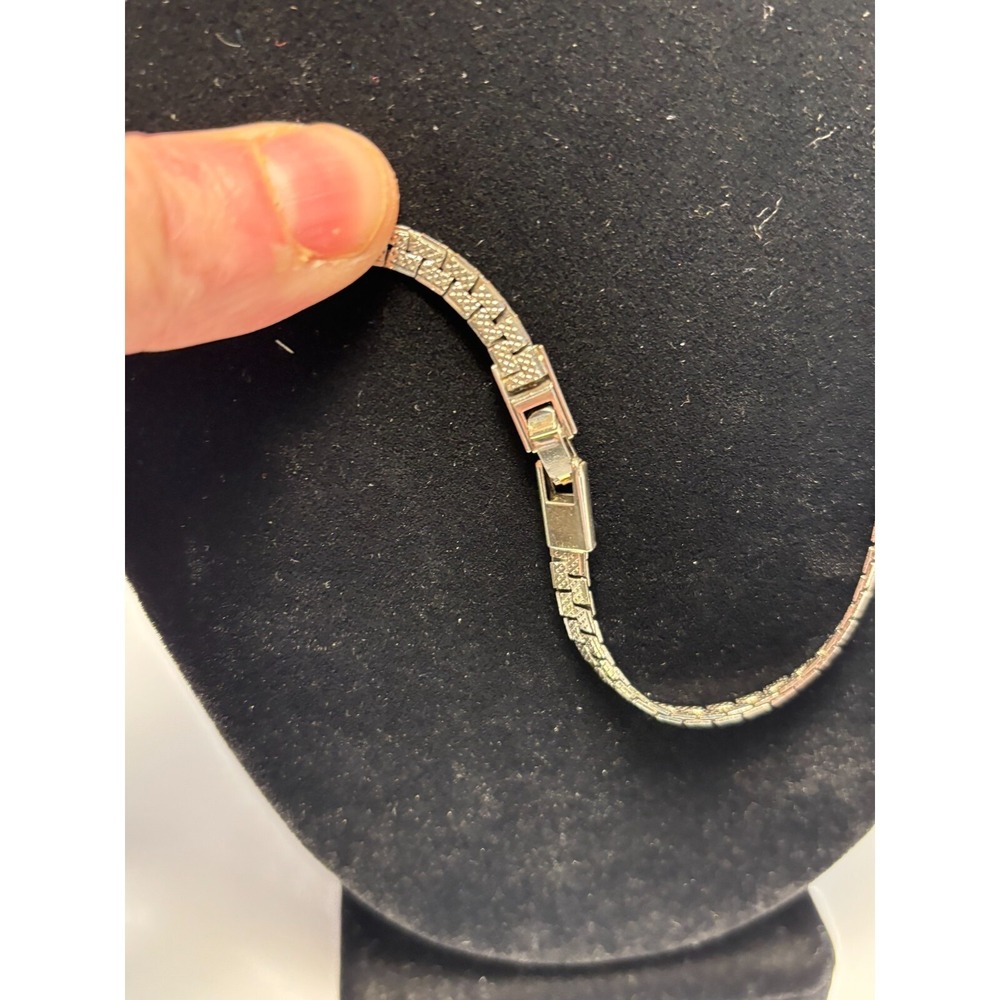 Necklace Offset Rectangle Chain Pattern Unique Re… - image 7